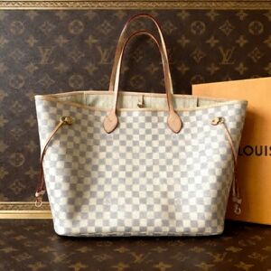LV Neverfull Damier Azur Tote Bag